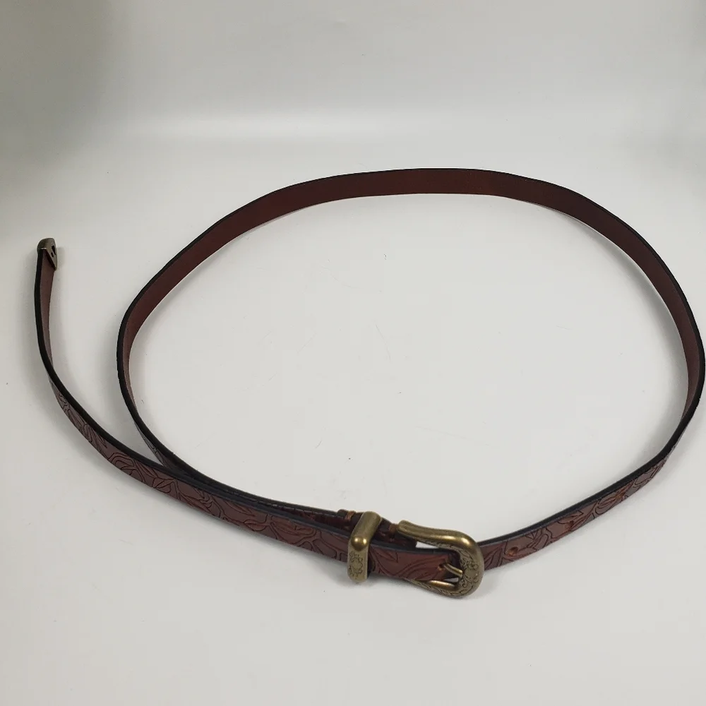 Sundance Brown Leather - Tooled Engraved w/ Bronze Southwestern Equestrian XXS